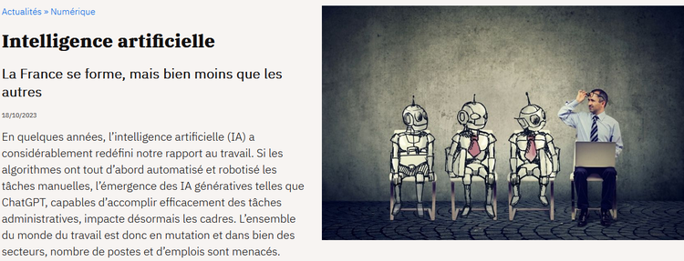 FO Cadres: Intelligence artificielle:  La France se forme, mais bien moins que les autres 