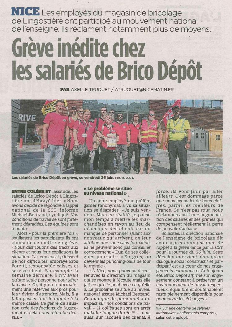 Grève inédite chez les salariés de Brico Dépôt
