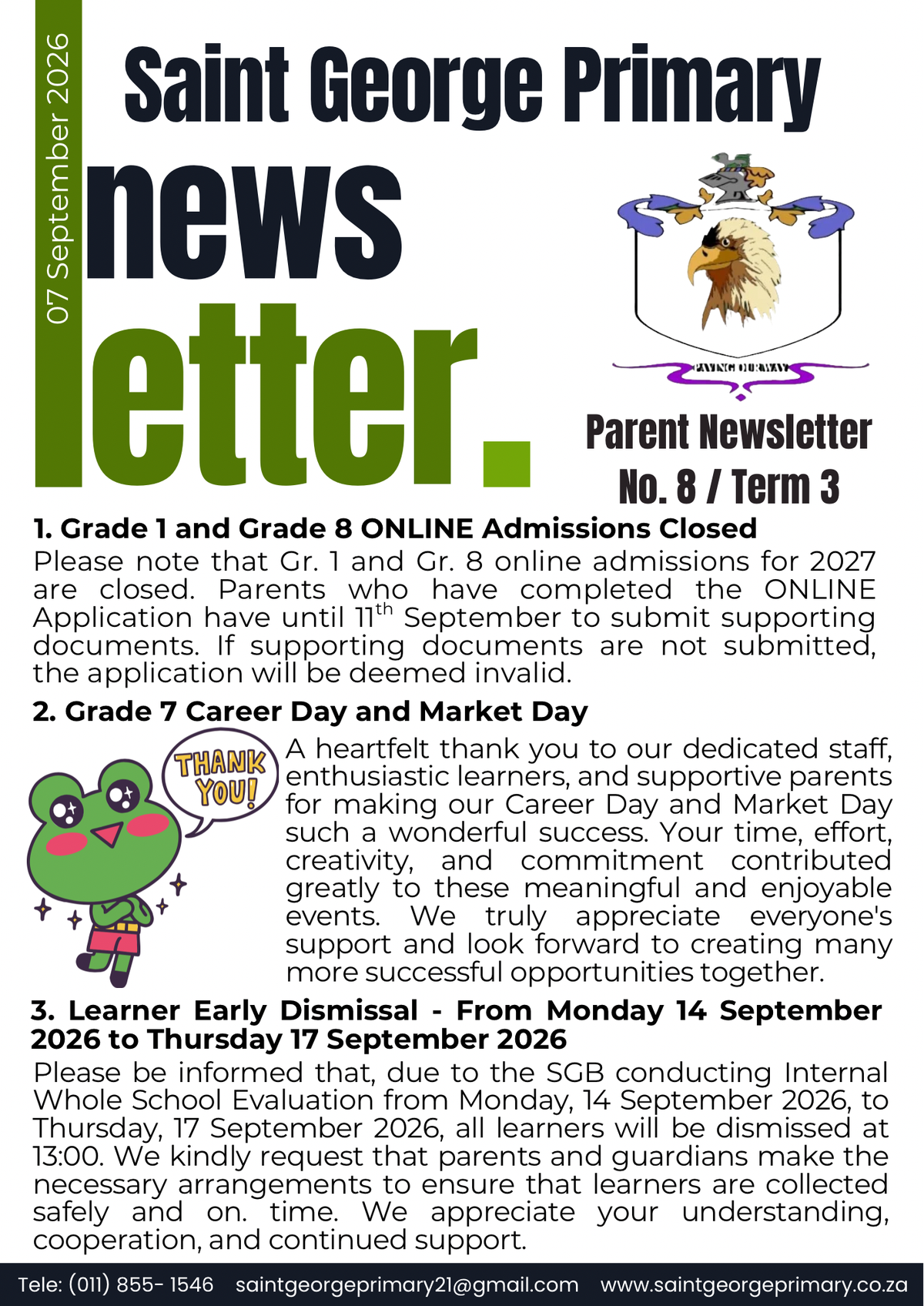 Newsletter No.8 / Term 3