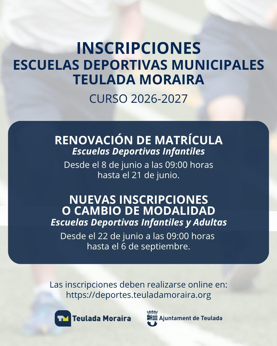 Teulada abre las inscripciones para las Escuelas Deportivas Municipales 2026-2027