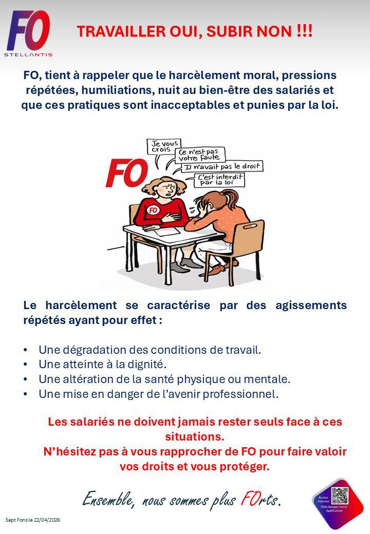 TRAVAILLER OUI, SUBIR NON !!!