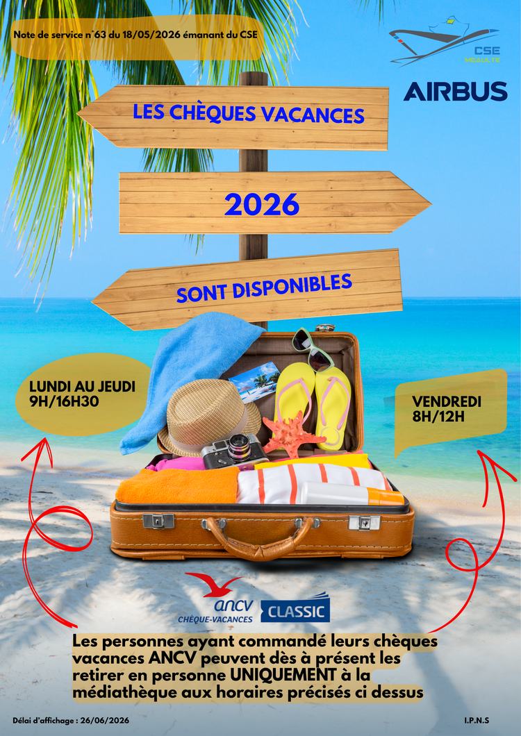 Chèques Vacances 2026 et 2027