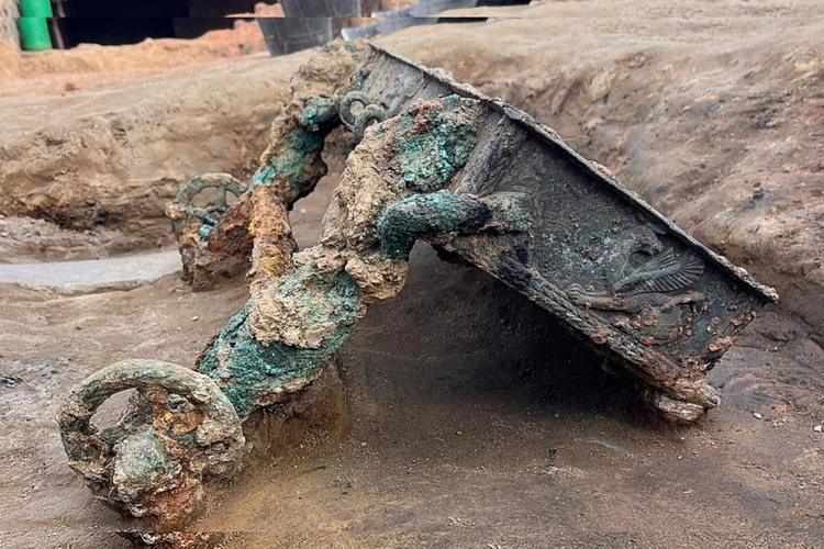 Archaeologists discover ceremonial Tartessian bronze chariot