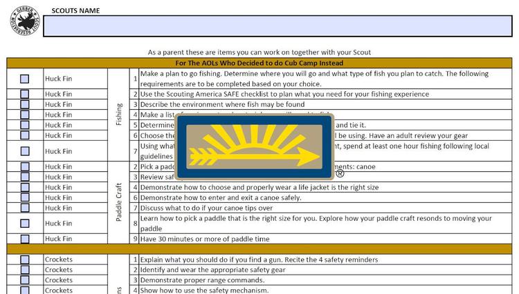 Arrow of Light - Advancement Checklist