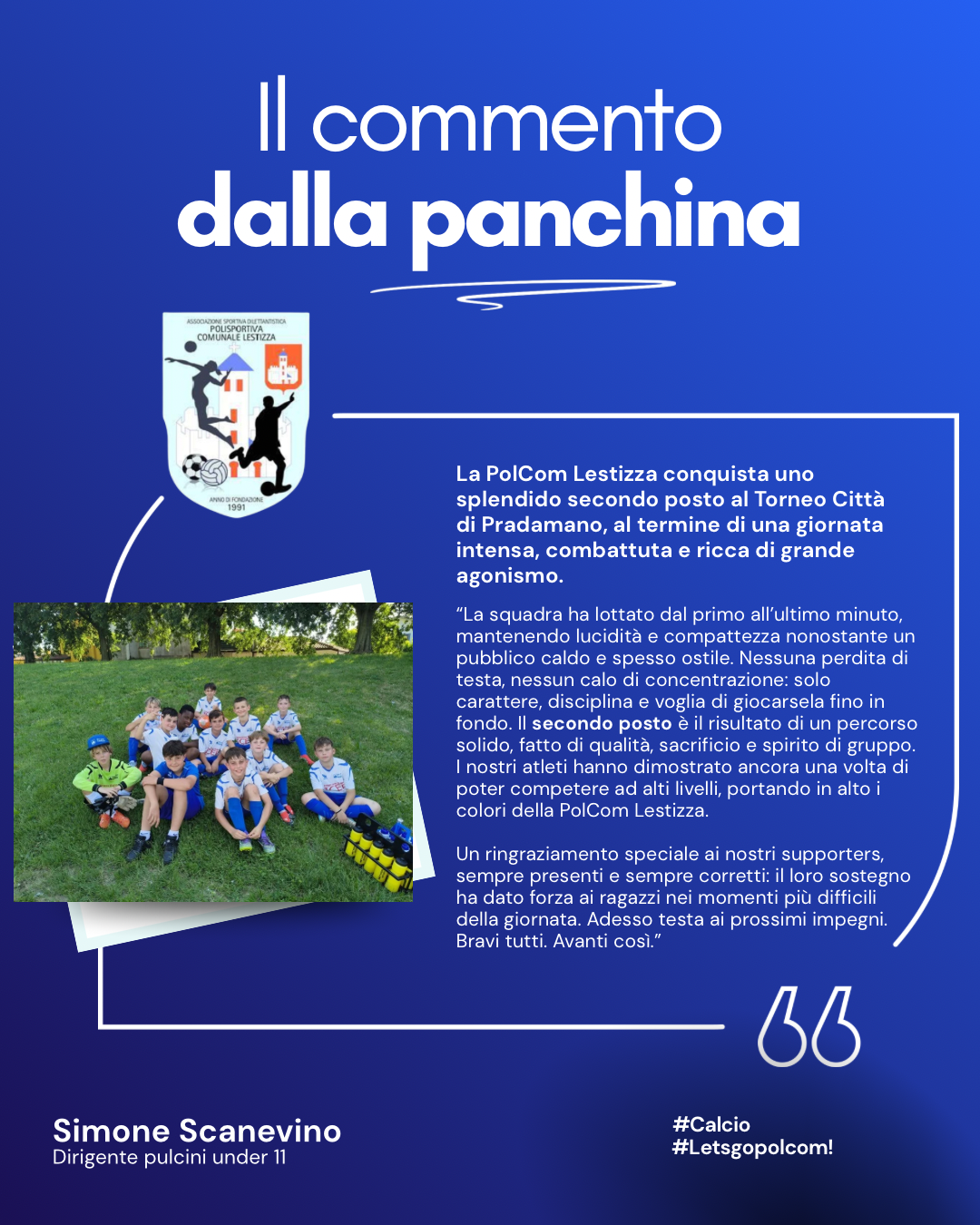 Vicecampioni al torneo Città di Pradamano