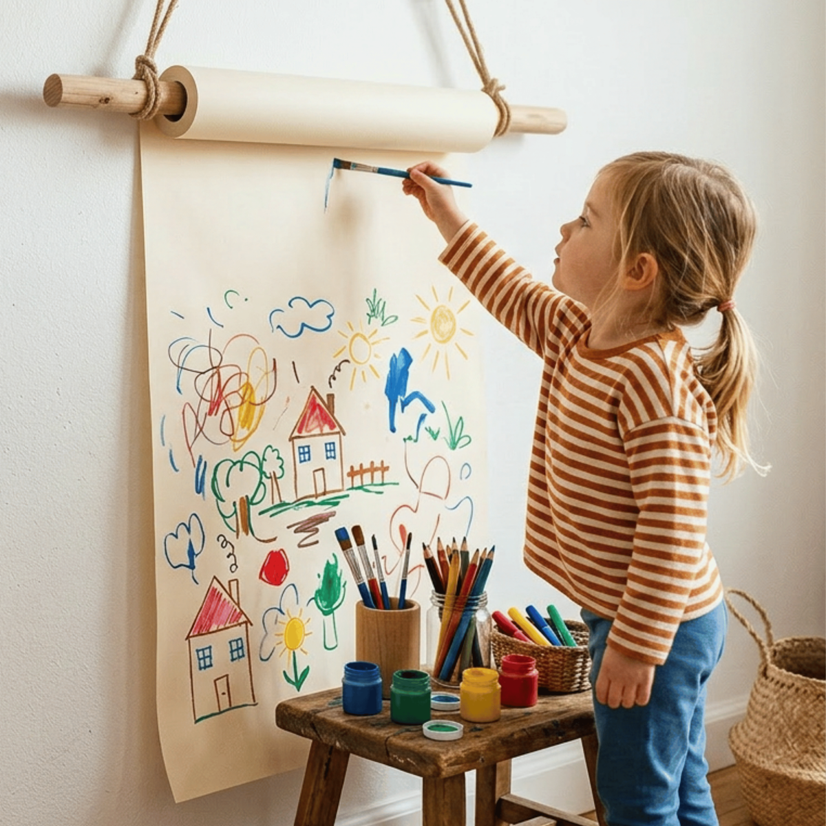 Samen tekenen op de muur :)
