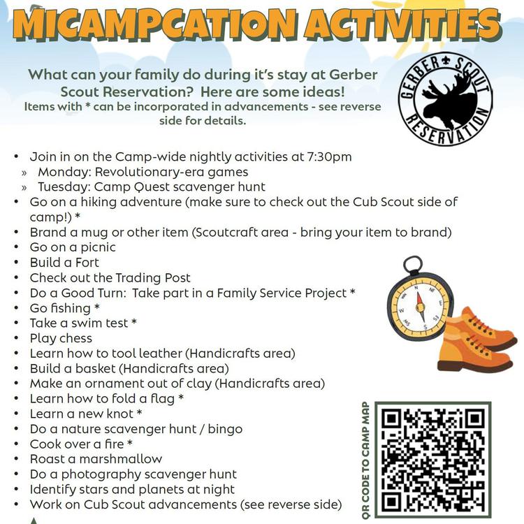 MiCampcation Activity List