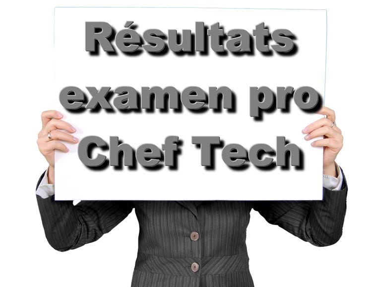 Liste de résultats examen professionnel Chef Technicien