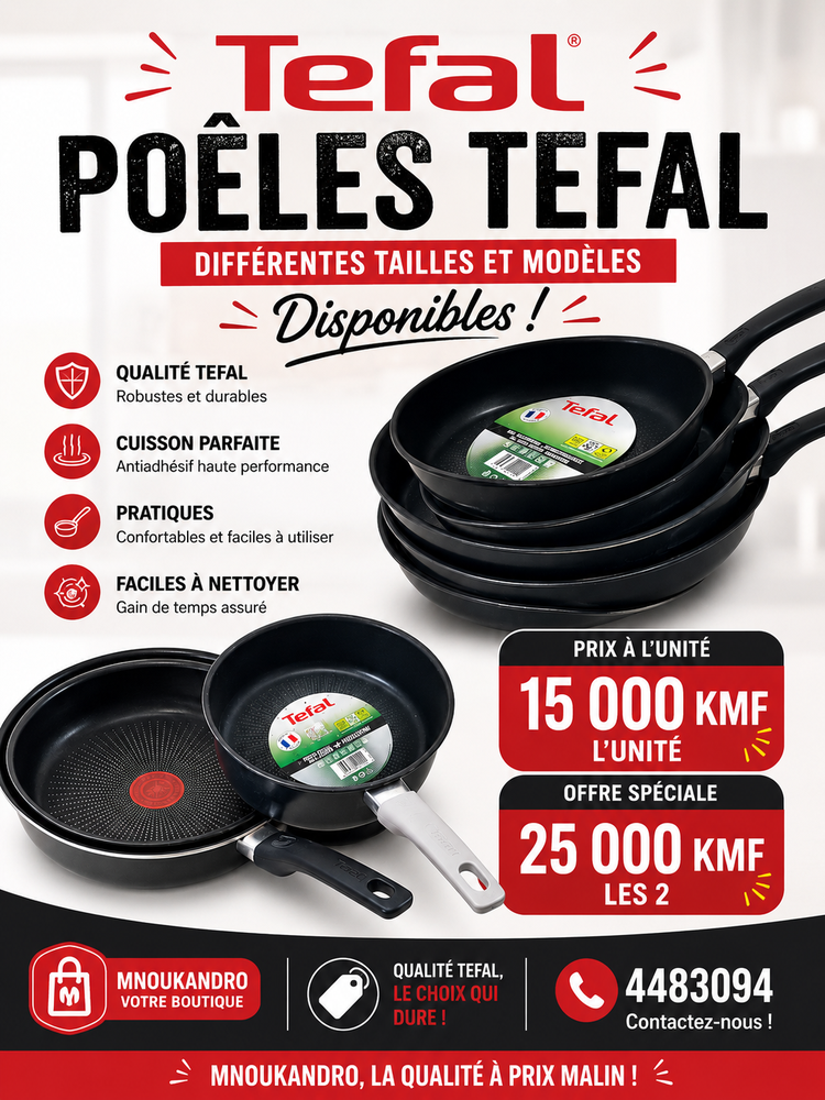 Vente de poêles à partir de 15 000 KMF