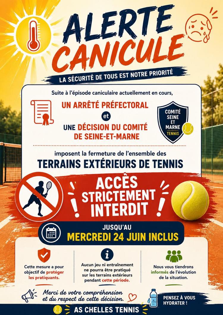 AVIS FERMETURE TERRAINS EXTERIEURS