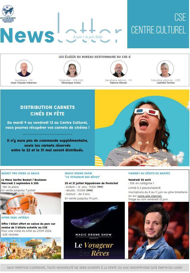 Newsletter du 8 au 14 juin 2026