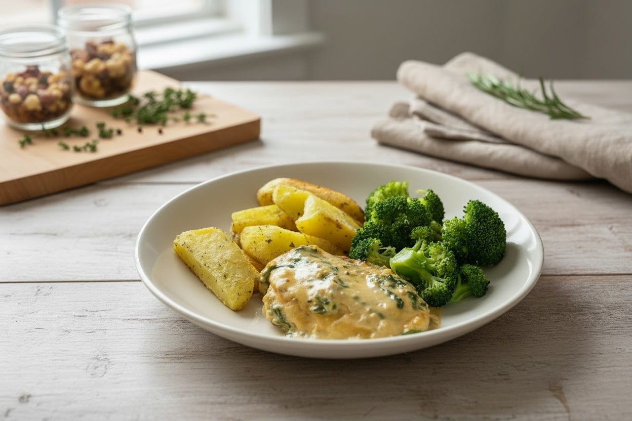 Creamy Parmesan Spinach Chicken Plate
