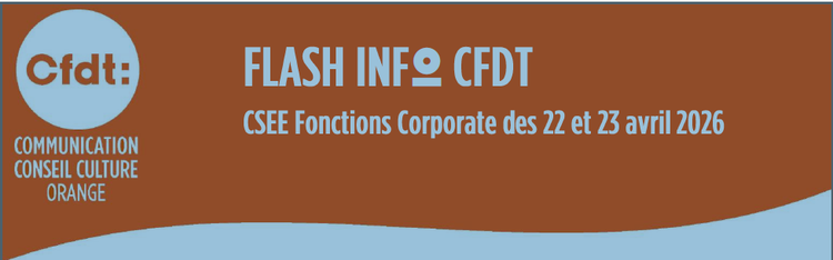   FLASH INFO CFDT CSEE Fonctions Corporate du 22 et 23 avril 2026