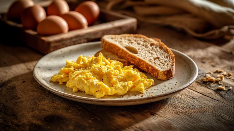 Scrambled Eggs with Bread