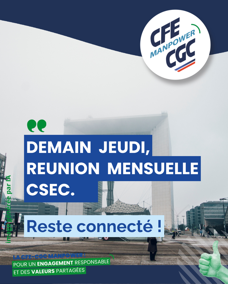 Jeudi 28 Mai, réunion CSEC.....