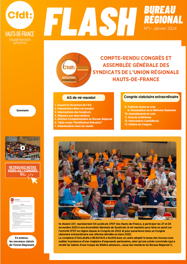 Flash Bureau Régional N°1 - Janvier 2024