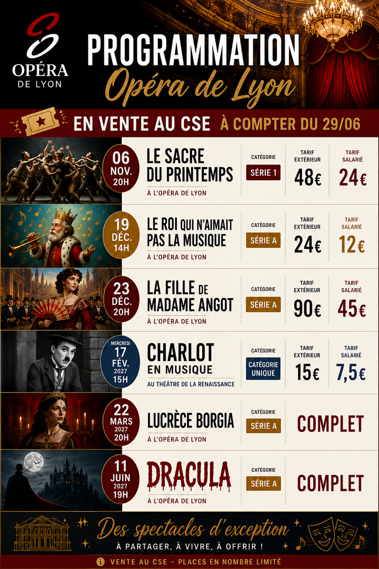 OPERA DE LYON : Saison 2026-2027