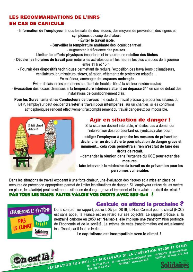 SUD-Rail // Que faire en cas de canicule ?