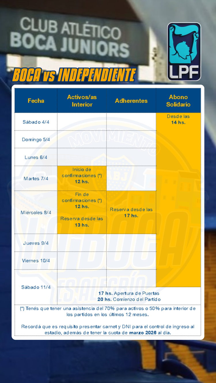 Info importante para el próximo partido de Liga