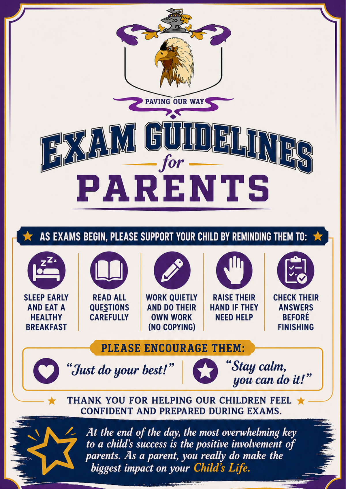 Exam Guidelines For Parents!