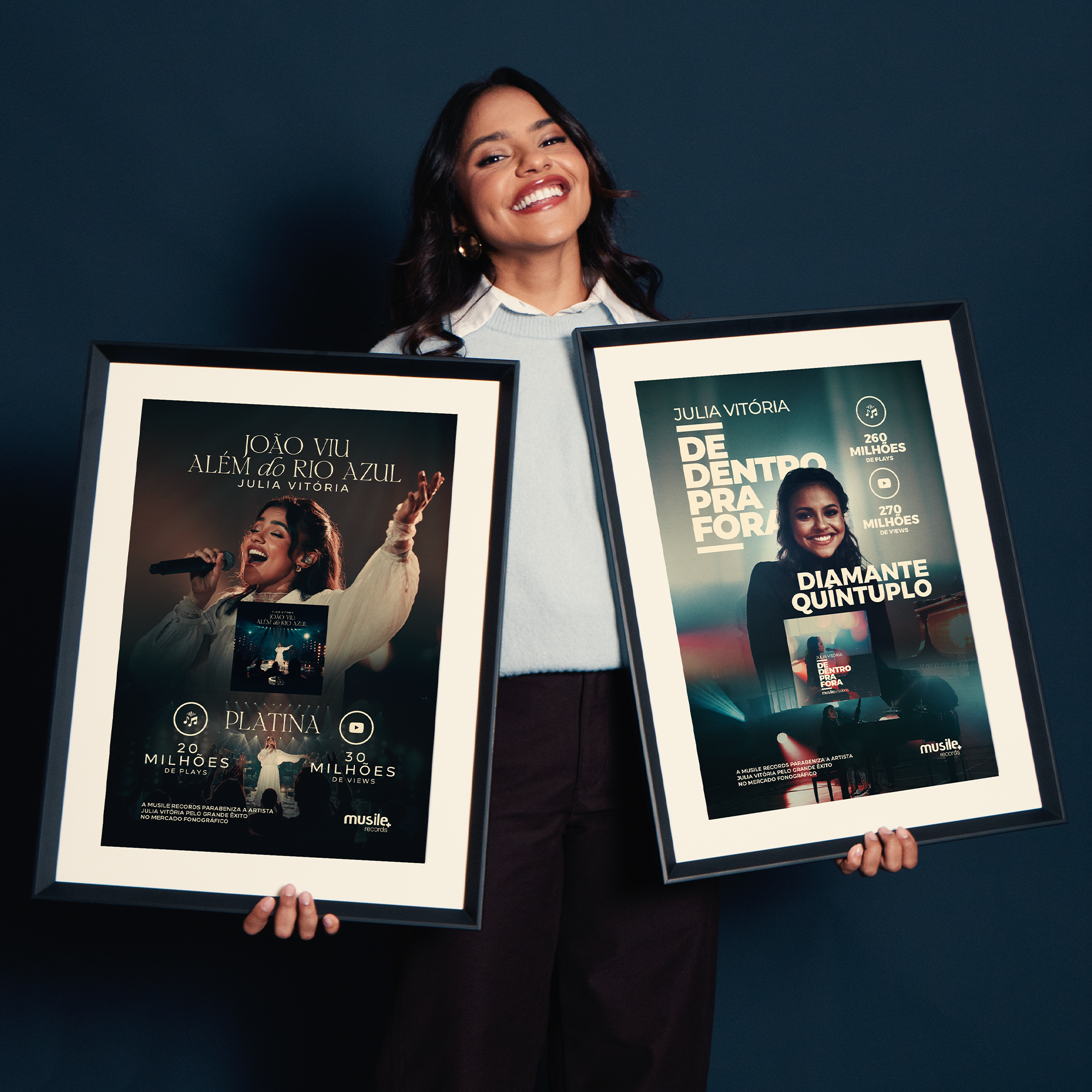 Julia Vitória recebe discos de Platina e Diamante Quíntuplo em homenagem surpresa