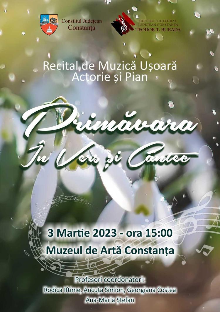 Recital de Muzică Ușoară, Actorie și Pian „Primăvara în vers și cântec”