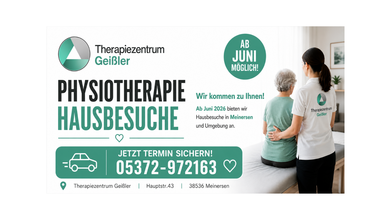 Therapiezentrum Geißler bietet ab Juni Physiotherapie-Hausbesuche in Meinersen und Umgebung an
