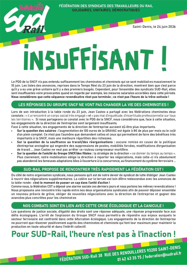 SUD-Rail // INSUFFISANT !