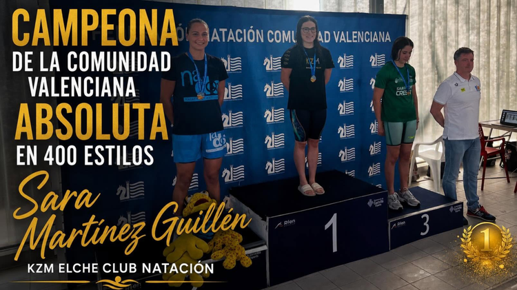Sara Martínez Guillén, del KZM Elche Club Natación, campeona autonómica absoluta de los 400 estilos