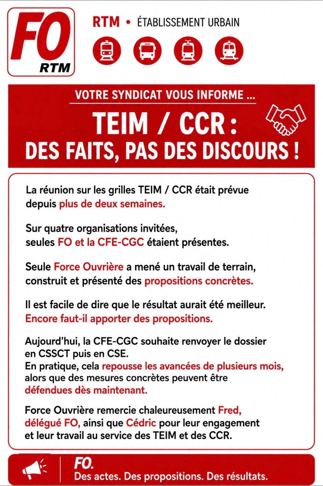 TEIM / CCR des faits, pas des discours