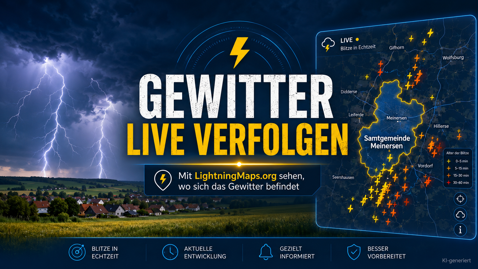 Wo ist das Gewitter? LightningMaps.org zeigt Blitze rund um die Samtgemeinde 