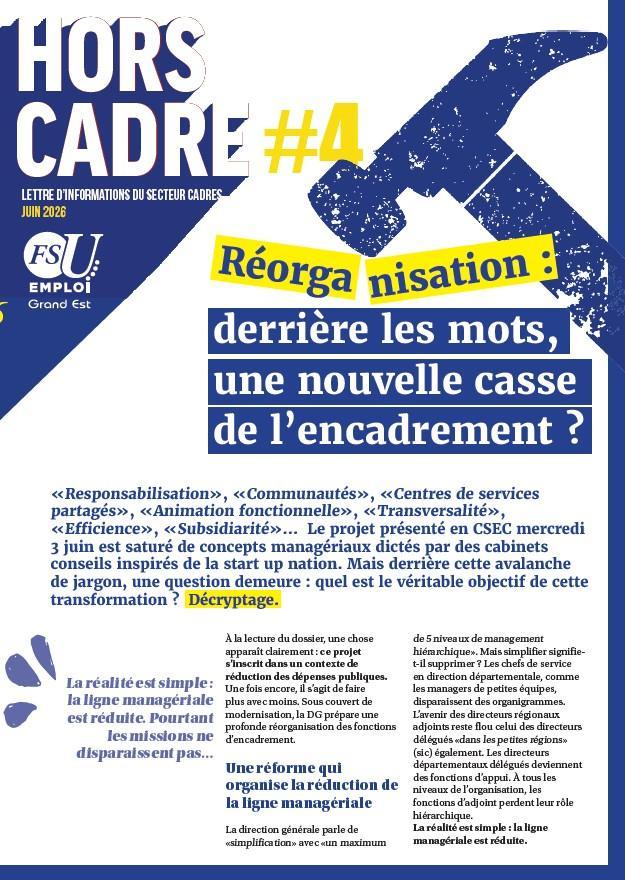 Réorganisation - Hors Cadre n°4 