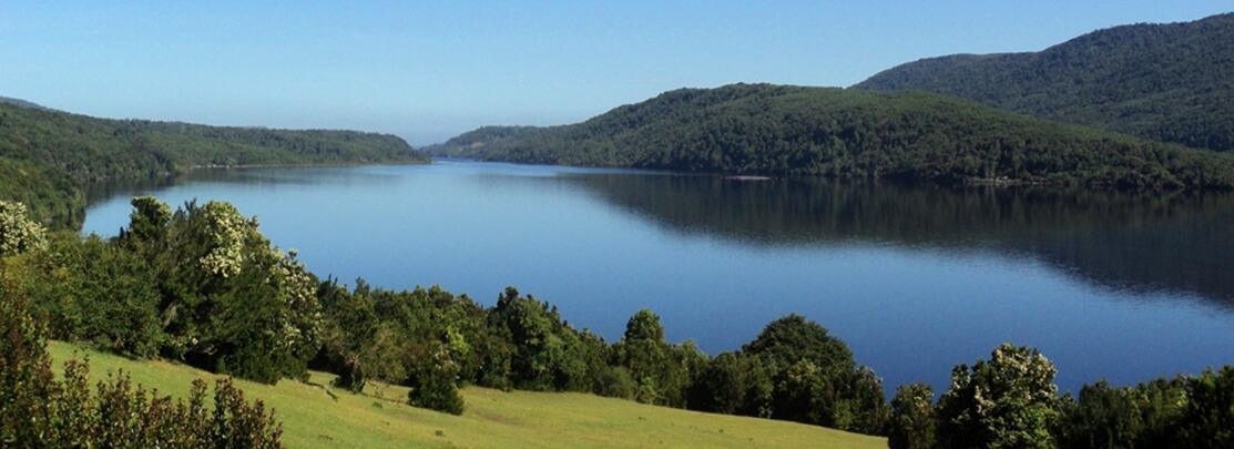 Lago Huillinco en Chonchi, Chiloé, Sur de Chile