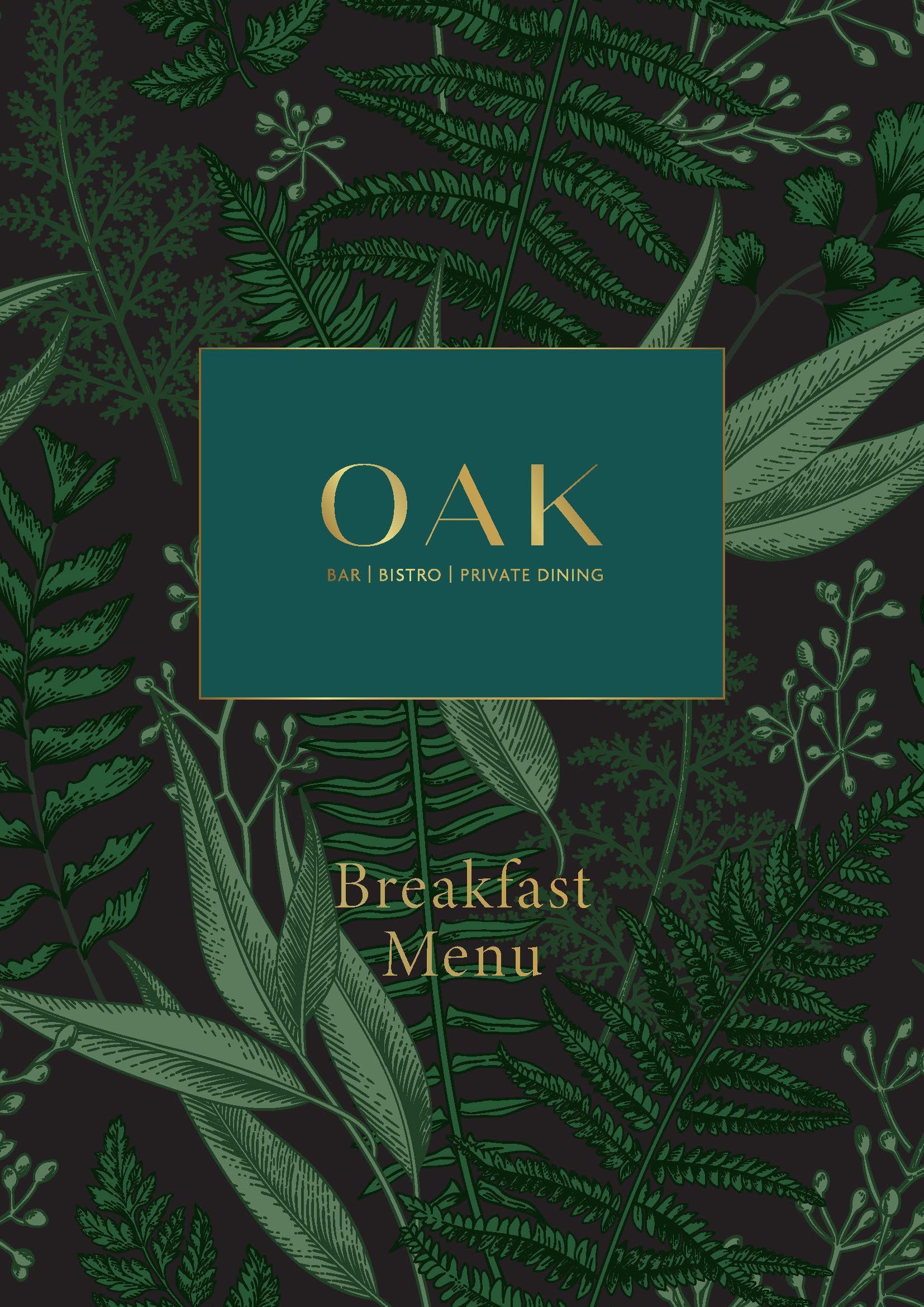 Oak Breakfast Menu