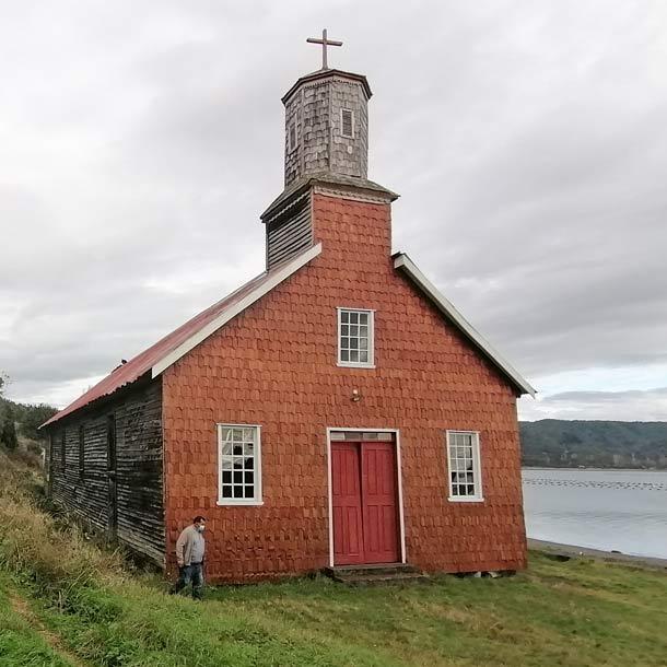 Iglesia de Terao en Chonchi, Chiloé, Sur de Chile