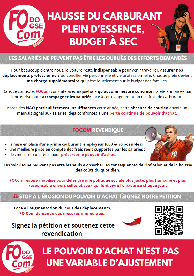 Pétition hausse du carburant