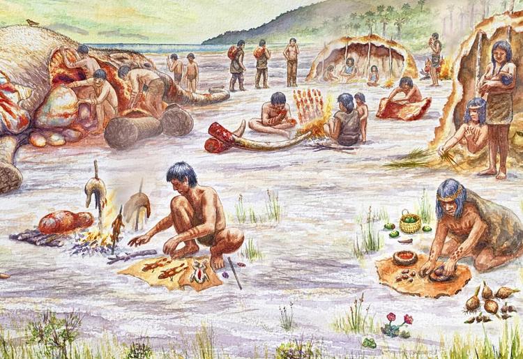 Ancient lakeshore reveals humans living alongside Ice Age giants