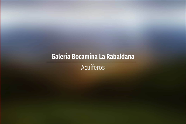 Galería Bocamina La Rabaldana