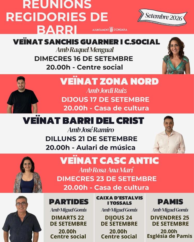 Ondara reprén les Reunions de Barri per a reforçar el diàleg amb el veïnat