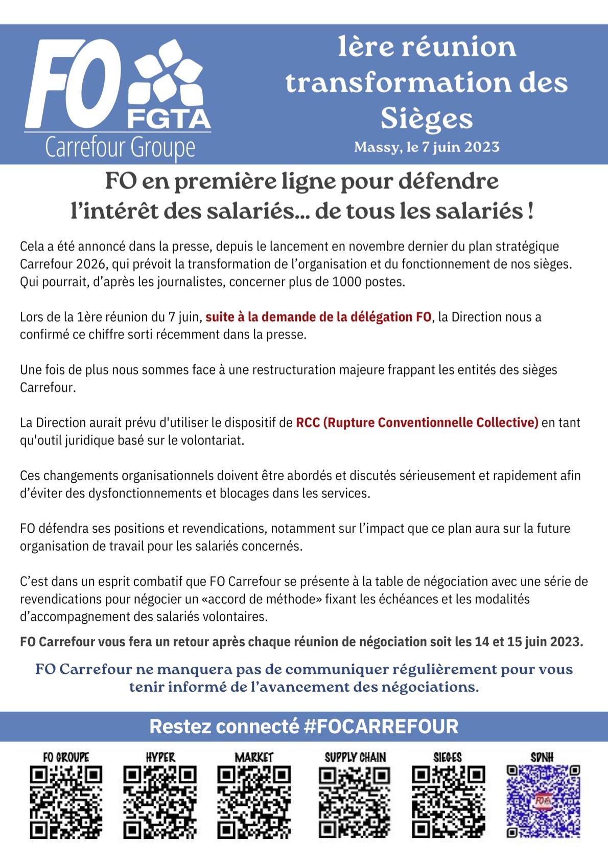 1 ère réunion-transformation des Sièges Carrefour France