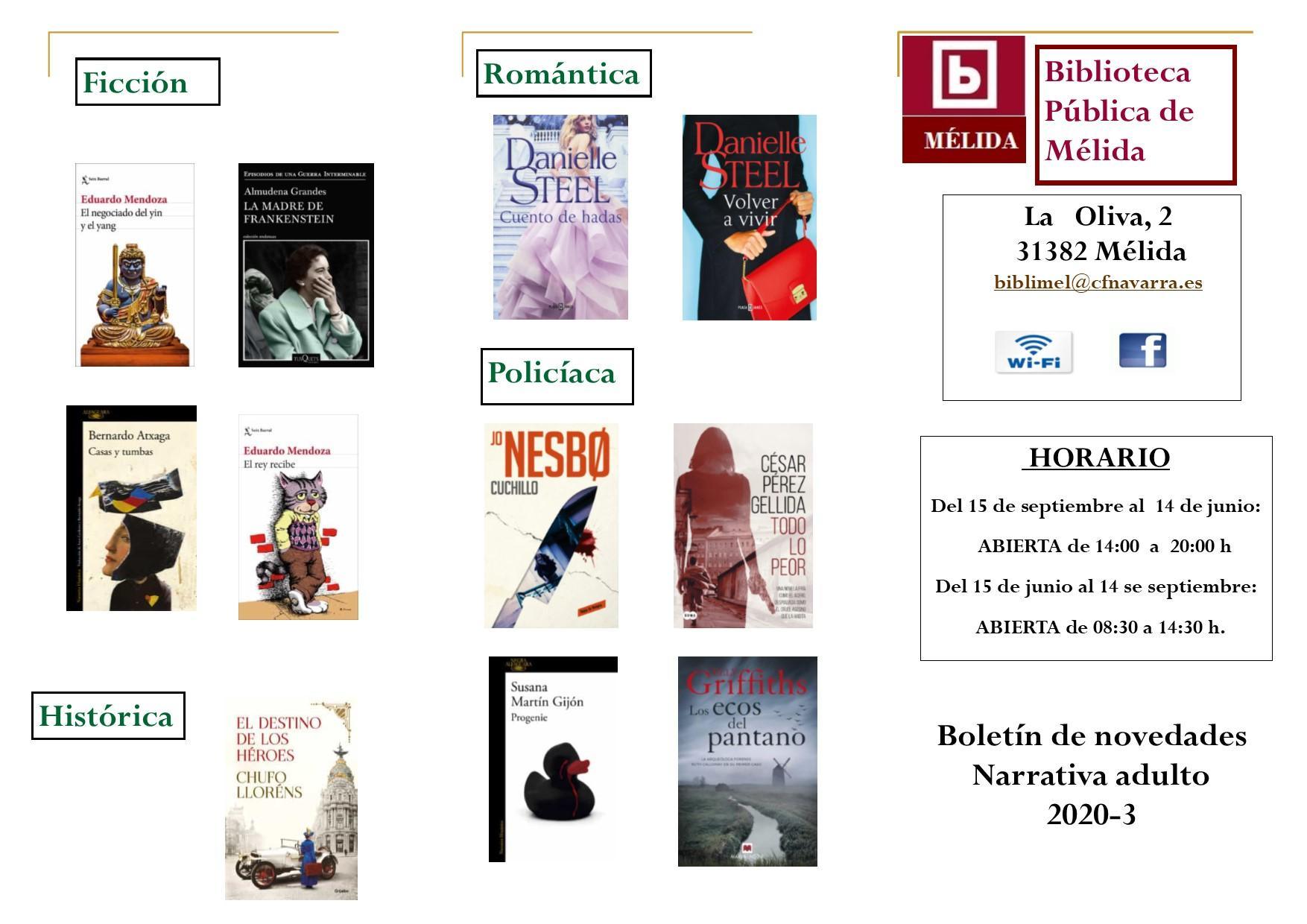 Boletín de novedades adulto – marzo