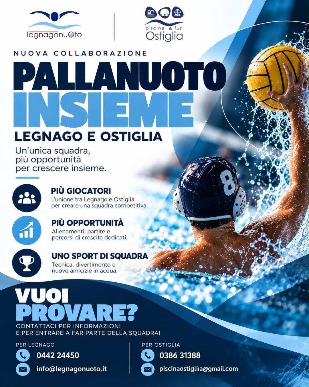 Pallanuoto Insieme: una nuova collaborazione tra Legnago e Ostiglia
