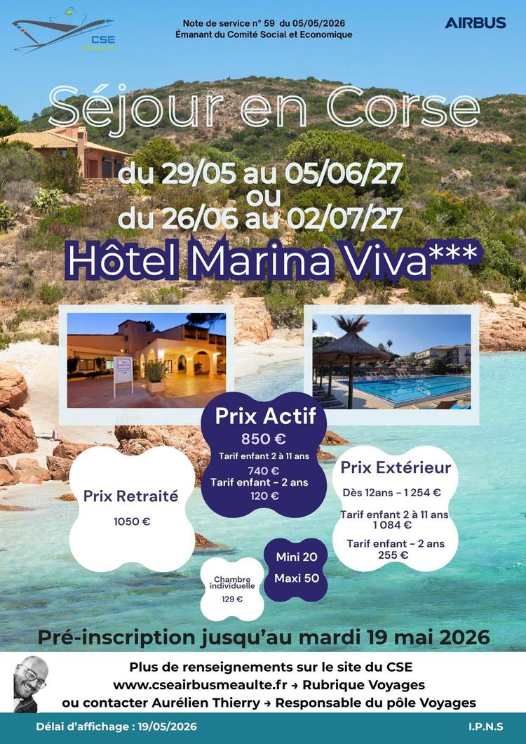 Corse 29 mai ET 26 juin - 2 dates