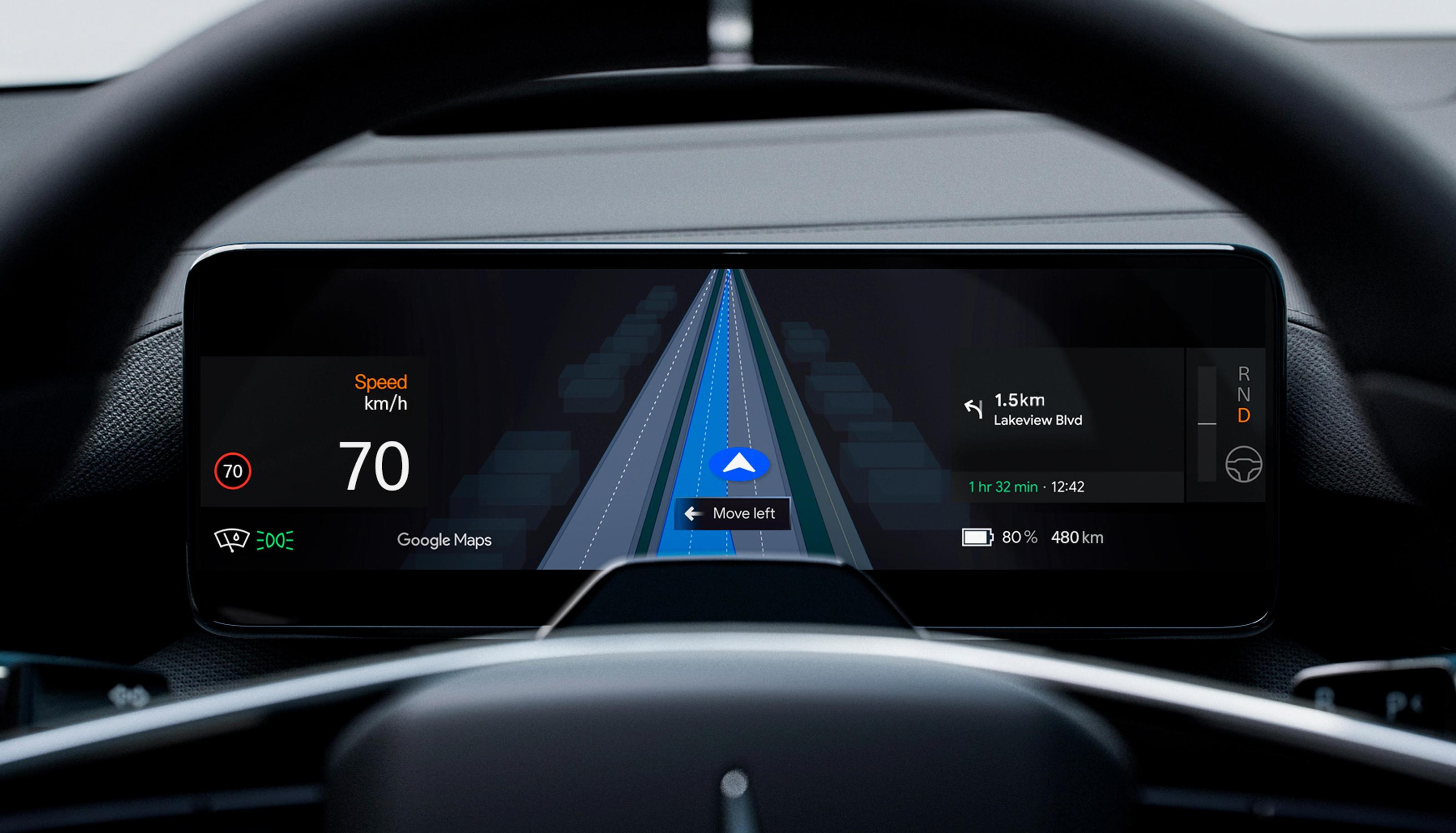 Polestar integra la guía de carriles de Google Maps en la pantalla del ...