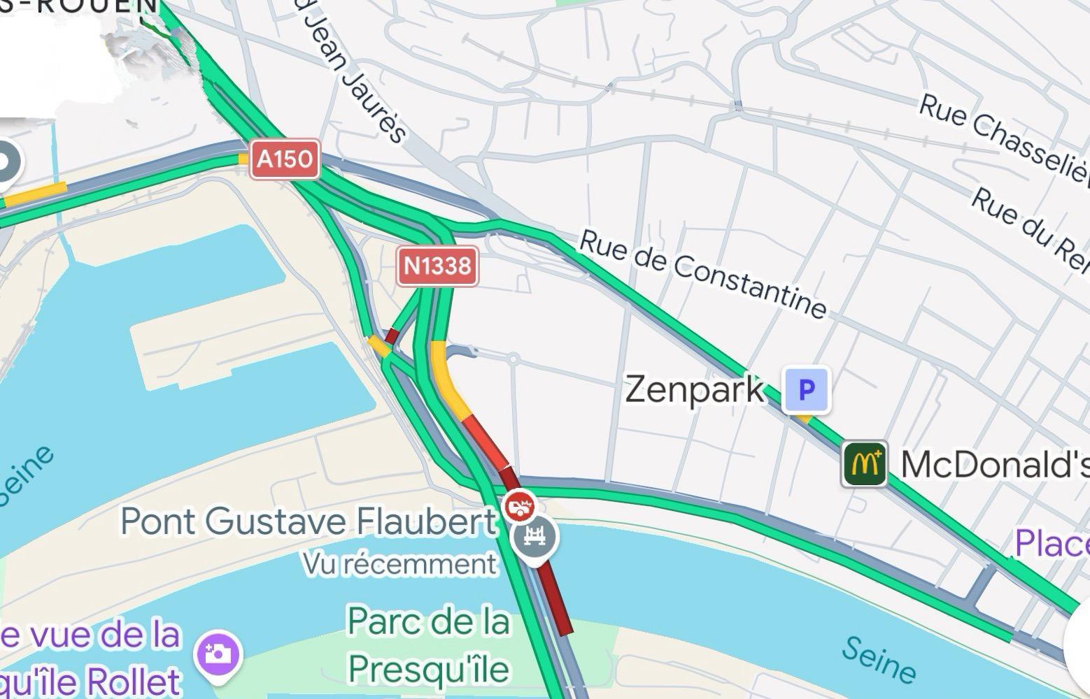 Accident mortel sur le pont Flaubert à Rouen : circulation coupée vers la rive droite