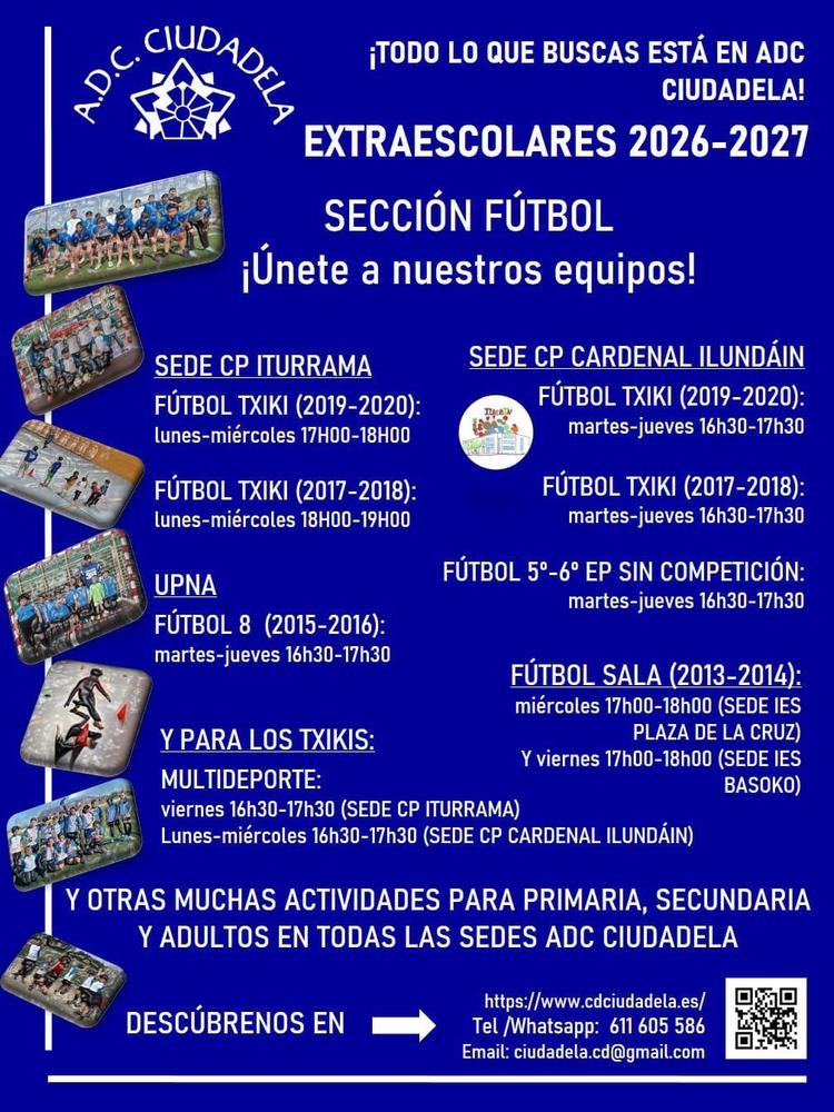 Actividades extraescolares 2026-2027 en ADC Ciudadela