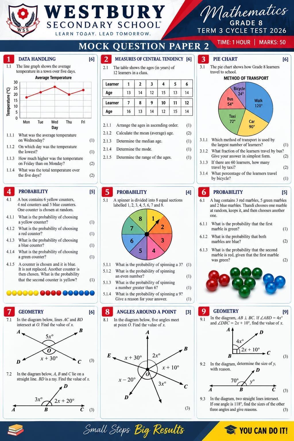 Grade 8 Term 3 Control Test Practice