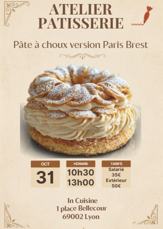 ATELIER PATiSSERIE : PARIS-BREST 31/10/26