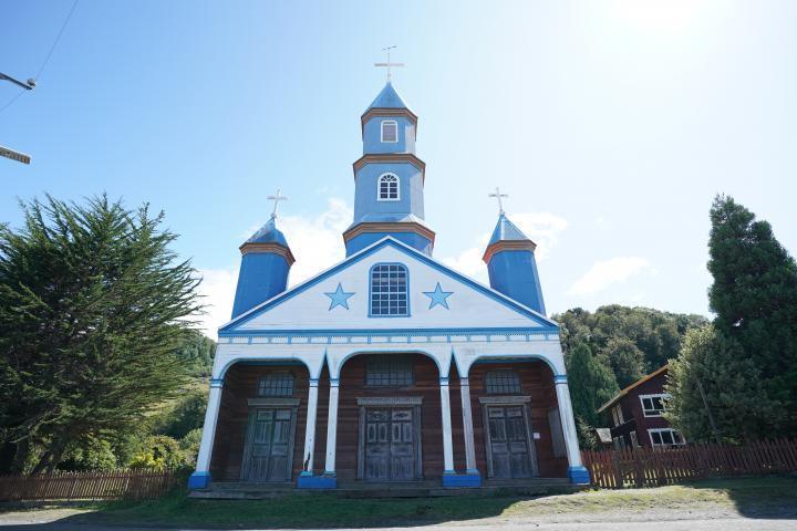Iglesia de Tenaún en Dalcahue, Chiloé, Sur de Chile