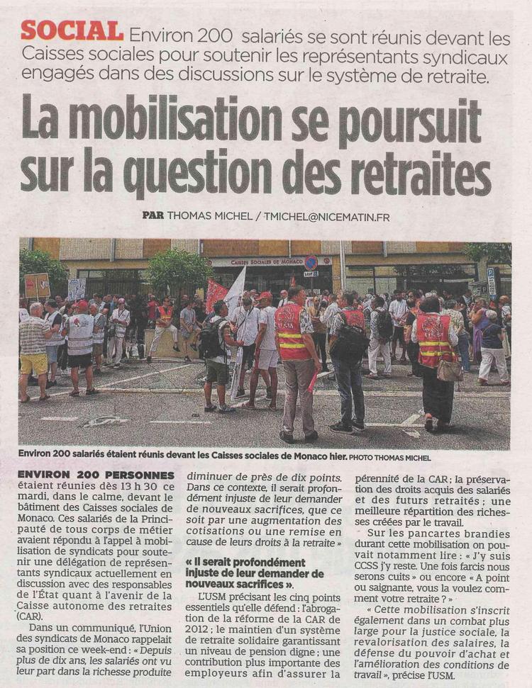La Mobilisation se poursuit sur la question des retraites